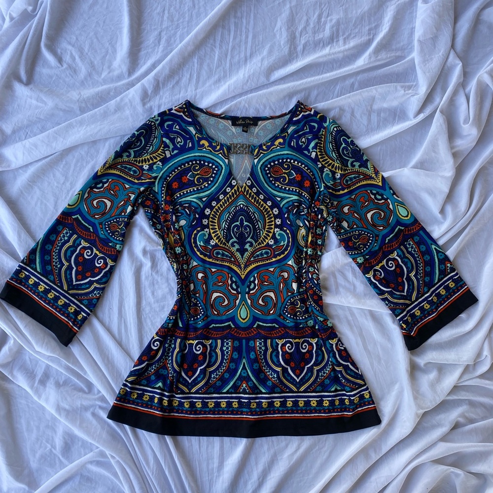 Melissa Paige Multicolor Paisley Blouse
